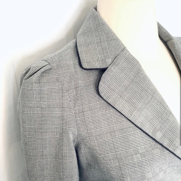 Retro Plaid Tuxedo Tail Blazer Jacket Vintage - Picture 4 of 8